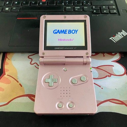 Pink nintendo game boy advance - boy,
